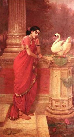 Raja Ravi Varma Hamsa Damayanti oil painting picture
